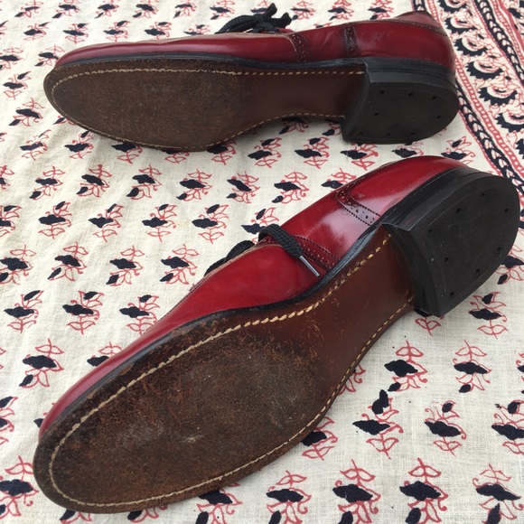 SOLD ON ETSY 💔1950s red oxblood wing tip oxfords - Picture 6 of 8